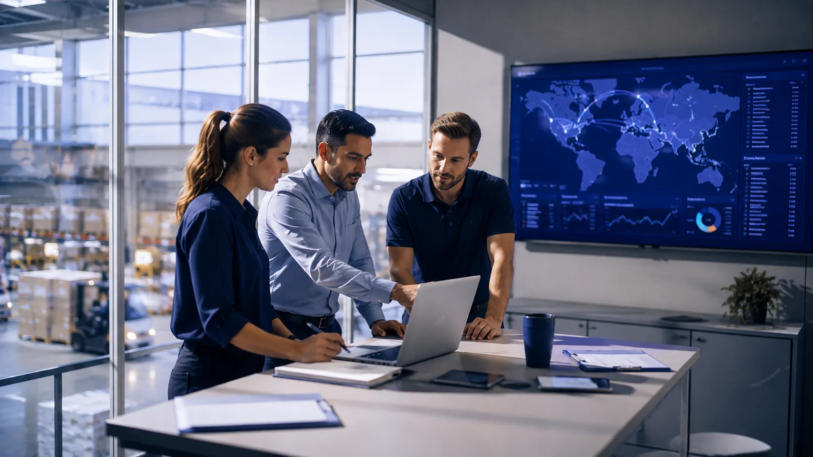Warehouse fulfillment team managing logistics operations